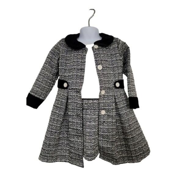 Blue Beri Gold Pea Coat With Matching Dress - Picture 6 of 12